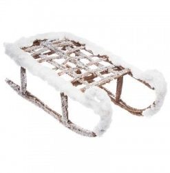 Snowed Wood Sleigh L37.5Cm
