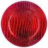 Pres Croco Round Plate Red33Cm