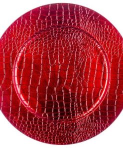 Pres Croco Round Plate Red33Cm