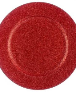Glitter Pres. Round Plate Red