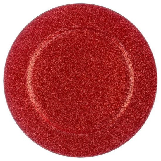 Glitter Pres. Round Plate Red Glitter Pres. Round Plate Red