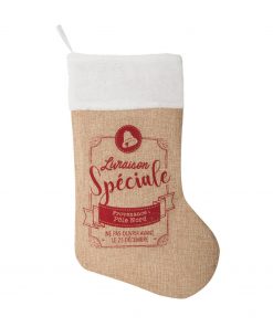 Jute Sock Red White 45Cm