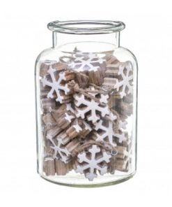 Wood Flake Into Jar White