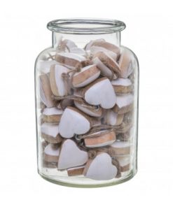 Wood Heart Into Jar White