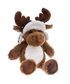 Moose Plush Brown W/Hat H25Cm