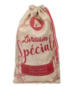 Print Jute Xmas Bag 18X28Cm