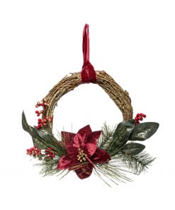 Poinsettia Wreath 38Cm