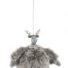 Reindeer Hanging Fake Fur/Poly Grey