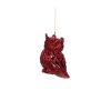 Ornament Owl Red - L8,5Xw5Xh6,5Cm
