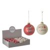 Ornament Ball Red White 2 Assorted Display - D8Cm Ornament Ball Red White 2 Assorted Display - D8Cm