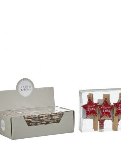Clip Star Tree Red 10 Pieces Display - L3,5Xw3,5Cm