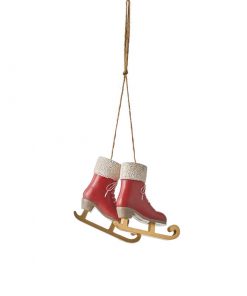 Ornament Skates Red - L10,5Xw3,5Xh11Cm