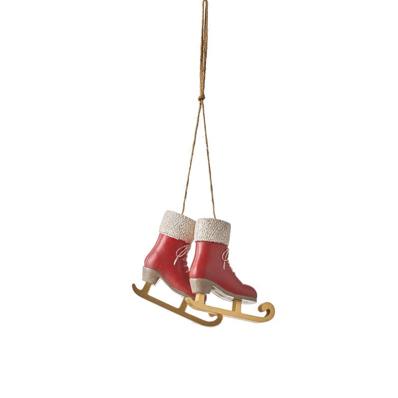 Ornament Skates Red - L10,5Xw3,5Xh11Cm Ornament Skates Red - L10,5Xw3,5Xh11Cm