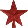 Treetop Star 19Cm Red Glitter