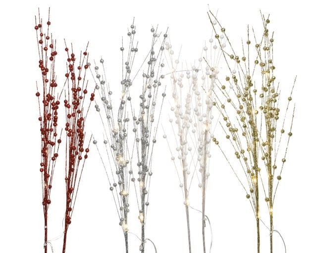 Micro Led Decorative Sprigs With Glitter Micro Led Decorative Sprigs With Glitter