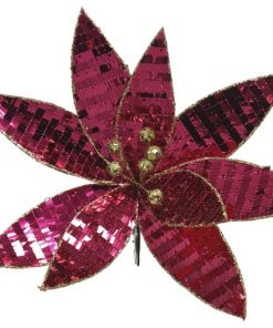 Pes Poinsettia Spangle On Clip