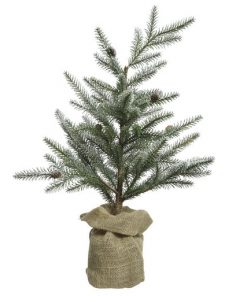 Snowy Mini Tree In Jute Bag