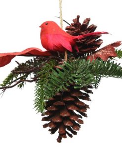 Pinecone Hanger With Bird