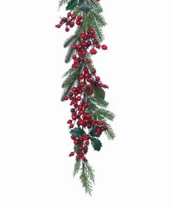 Decorated Garland With Red Glitter