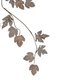 Plastic Garland With Leaves ,Pinecones , Glitter Lamp; Acrylic Stones