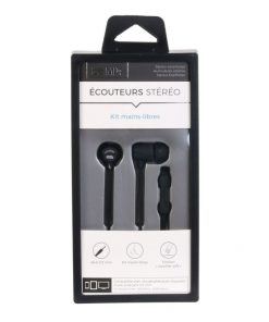 Ecouteurs Filaires Noir Rubber Kit Main Libre