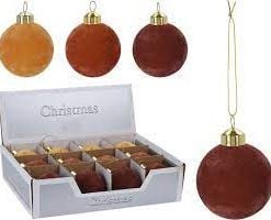 Xmas Ball Velvet 80Mm 3Ass
