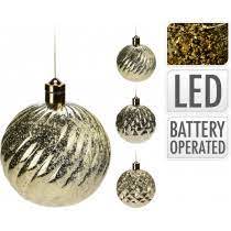 Xmas Ball With Led 15Cm Gold