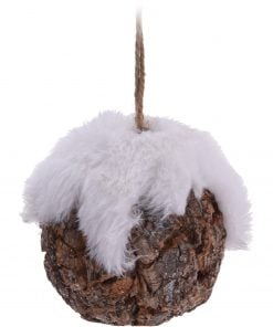 Hanging Deco Ball Bark 10Cm