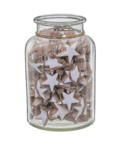 Wood Star Into Jar White
