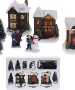 Village Set W Led Lights 10Pcs