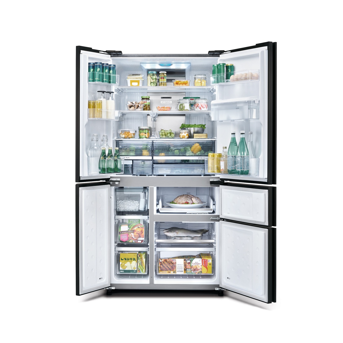 SJFSD910BK5-1 Sharp Fridge 26 CFT 5 Doors