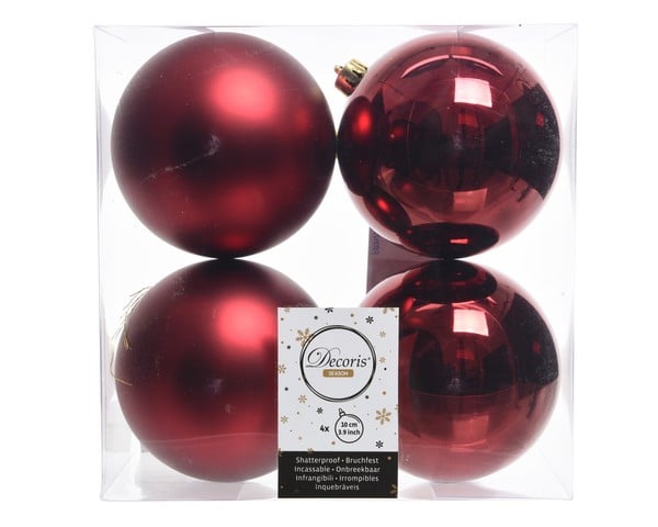 Baubles Shatterproof Red Baubles Shatterproof Red
