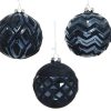 Bauble Glass Flock Pattern Blu
