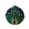 Peacock Glass Diamond Feather