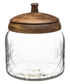 Jar Glass And Mango Wood 1,2 L