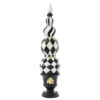 Whte/Blck Resin Finial Topiary