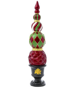 Red/Green Finial Topiary 30X30