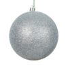 8 Silver Glitter Ball Drilled 20Cm