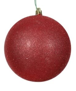 8In Red Glitter Ball Cap 20Cm