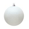 15.75In White Glitter Ball