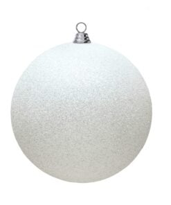15.75In White Glitter Ball