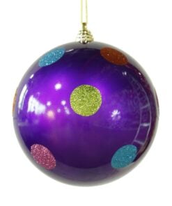 8In Purple Candy Polka Dot Bal 20Cm