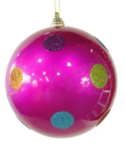 8In Pink Candy Polka Dot Ball 20Cm
