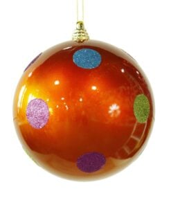 8In Orange Candy Polka Dot Bal 20Cm