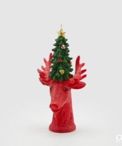 Reindeer Candle With Pine H27