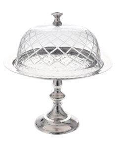 Silver Round Tray Dome 28 X 35 Cm