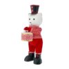 Red Bear With Drum 27X19X62Cm