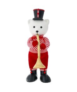 Red Bear With Trumpet 27X19X62