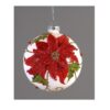 12Cm Glass Ball W/Red Flower 12Cm Glass Ball W/Red Flower