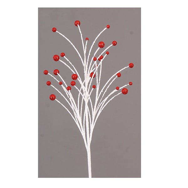 66 Cm Red Branch With Hanging Balls 66 Cm Red Branch With Hanging Balls
